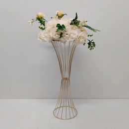 70 CM Flower Vases Gold Flower Stands Metal Road Lead Wedding Centrepiece Flowers Rack For Event Party Decoration