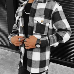 Men's Polos Men Casual Plaid Flannel Shirt clothing fashion 2023 winter Thick Warm Jacket High Quality Soft S3XL 231219