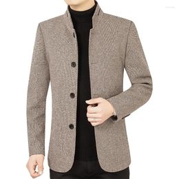Men's Suits Male Autumn Slim Fit Blazers Coats Men Business Casual Woollen Jackets Blends Mens Clothing
