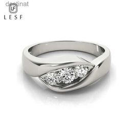 Solitaire Ring LESF Unique Design 925 Sterlign Silver High end Jewelry Three Stone Silver Ring Finger CZ For Women Wedding Engagement JewelryL231220