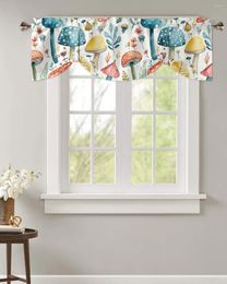 Curtain Abstract Mushroom Plant Leaf Kitchen Valance Window For Living Room Bedroom Tie Up