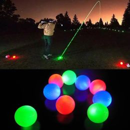 4 Pcs LED Light Up Golf Balls Glow Flashing Golf Balls Multi Colour Shine Training Golf Practise Balls Gifts Golf Gear 231220