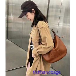 Celins's original tote bags online store Underarm bag made of leather for women in 2023 new Triumphal Arch high end single shoulder With real logo