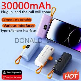 Cell Phone Power Banks 30000mAh Mini Wireless Power Bank High Capacity Fast Charging Mobile Power Supply Emergency External Battery For iPhone Type-c J231220