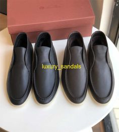 Open Walk Chukka Boots Designer Loropinas Shoes Pure Original Loropinas Winter Genuine Leather Round Head Flat Bottom One Step Plush Boots Lp Thickened Warm Sno HBQZ