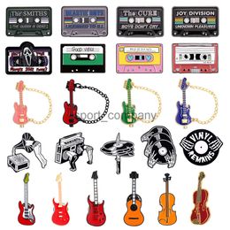 Music Collection Enamel Brooch Rainbow 90's CD Good Vibes Guitar Gramophone Disc Rock Metal Badge Punk Lapel Pins Jewellery