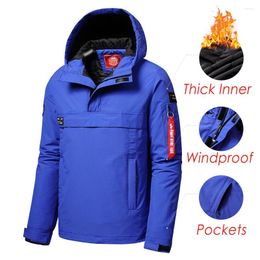 Men's Jackets Men Spring Casual Thick Waterproof Hat Pullovers Jacket Cost Autumn Outwear Fashion Windproof Warm Pockets