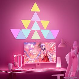 DIY SMART APP Light Plate Freely Creating Sync till Music inomhusatmosfär RGB LED Triangle Light