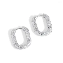 Stud Earrings Karloch S925 All Body Sterling Silver Personalised Ins Style Design Surface Irregular Texture Small