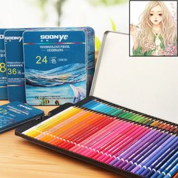 Crayon Water soluble pencil Wood Colored Pencils set Lapis De Cor Artist Painting crayon Color Pencil For School Drawing Art Supplies 231219