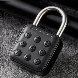 Door Locks Waterproof Password Padlock 6 Digits Code 10 Group Smart Fingerprint Lock Zinc Alloy Suitcase For Luggage Travel Antitheft 231219