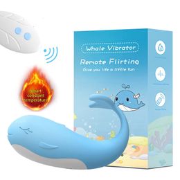 Vibrators 10 Frequency Little Whale Vibrator Remote Control Heating Vibrating Egg Vaginal G spot Clitoral Stimulator Sex Toys for Women 18 231219