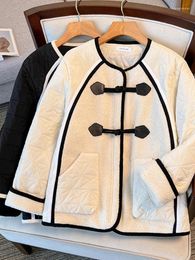 Women's Trench Coats Winter Plus Sized Female Cotton Fashionable Lamb Wool Patchwork Thicken Warm Women Jackets Casual All-matched Tops