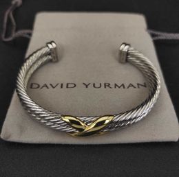 Bangle David Yurma X 10MM Bracelet For Women High Quality Station Cable Cross Collection Vintage Ethnic Loop Hoop Punk Jewellery Band 230922 New 2023