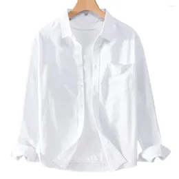 Men's Casual Shirts Men Lapel Shiirt Plain Long Sleeve Streetwear Button Cardigan Blouse Black XL 5XL Polyester Slight Stretch