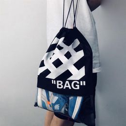 2020 Stuff Sacks nonwoven Backpack Drawstring Bags balck stripes Outdoor Backpack Glitter Sports Shoulder Bags Travel Outdoor balc233D