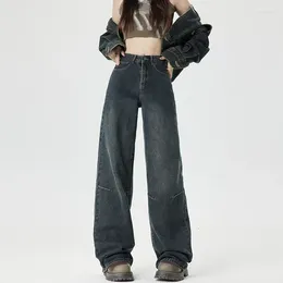 Women's Jeans 2024 Vintage Women Streetwear Black Baggy Korean High Waist Wide Leg Pants Oversize Grunge Chic Denim Trousers Y2K Clothes