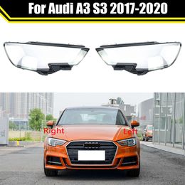 Car Front Transparent Headlight Case Glass Shell Lamp Shade Headlamp Lens Cover Caps for Audi A3 S3 2017 2018 2019 2020