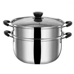 Double Boilers Kitchen Stock Pot Stainless Steel Cooking Steam With Handles Non Saucepot Steamer Insert Soup Cookware 20cm