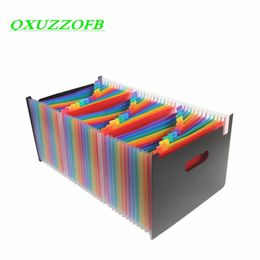 24 48 Layers A4 Document Standing Accordions Pockets Expanding File Folder Waterproof Organiser Bag Business Office Stationery 231220