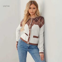 Women's Jackets Casual Women White Botton Knit Cardigans 2023 Fall Retro Lapel Long Sleeves Snowflake Pattern Sweaters Female Chic Knitwears S-LL231026