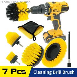 Cleaning Brushes 7pcs Drill Electric Brush Power Scrubber Cleaning Brush Attachment Set All Purpose for Floor Tub Shower Tile Bathroom Kitchen Q231220