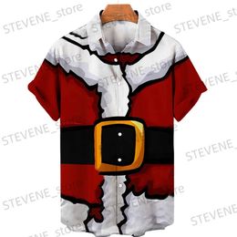 Men's Casual Shirts 2022 Party Show Shirts Men's Christmas Shirt Festive Dress Muscle 3d Print Funny Hawaiian Shirt Man Short Sleeve Top Streetwear T231220