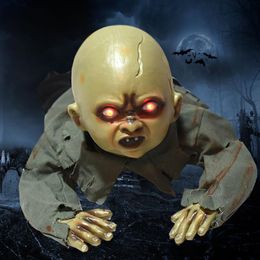 Animated Crawling Baby Zombie Scary Ghost Babies Doll Haunted Halloween Decor Props Supplies Y201006193q