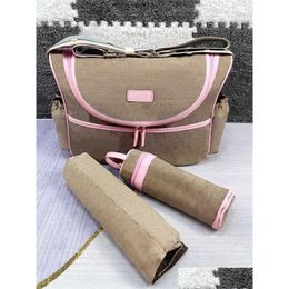 Diaper Bags Baby Bag Designer Fashion Babies Maternity Diapering Mti Function Handbags Canvas Hasp Leather Print Plaid Nappy Stackers Dhrhz