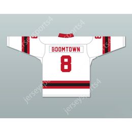 Custom WHITE BOOMTOWN 8 LETTERKENNY IRISH ALTERNATE HOCKEY JERSEY NEW Top Stitched S-M-L-XL-XXL-3XL-4XL-5XL-6XL