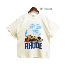 Rhude t shirt Men Designer t shirts rhude shirt wear summer round neck sweat absorbing short sleeves outdoor breathable cotton tees US SIZE S-XXL 5DUP 5GZ8