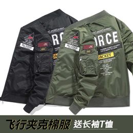 Ma-1 American Work Suit Pilot Jacket Men's Autumn and Winter Thickened Baseball Trendy Brand Military Fan Cotton Men