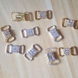 CJSIR 20pcs lot Rhinestone Crystal Bikini Connectors Buckle Metal Chain for Swimming Wear Bikini Decoration275i