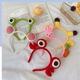 Knit Headband for Women Girl Cartoon Woollen Yarn Head Band Handmade Knitting Unique Hair Hoop Accessories Hairband Mouse Rabbit Fox Ear ZZ