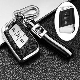 Car Key TPU Leather Car Key Cover For VW VS Magotan Passat B8 Skoda Superb Kodiaq A7 Keychain Remote Fob Protector Case