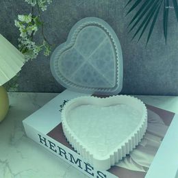 Craft Tools Epoxy Resin Mould Heart-Shaped Striped Dew Tray Dish Love Water Pattern Storage Box Silicone