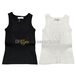 Star Print Knits Top Women Luxury Tanks Tops Tight Fitting Knitted Vest Casual Style Knitwears