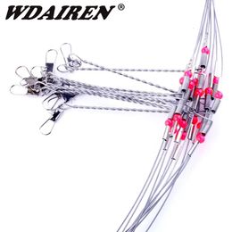 Fishing Accessories WDAIREN AntiWinding 15 Swivel String Hook Steel Rigs Wire Leader Hooks High Quality Fishhooks Lure 231219