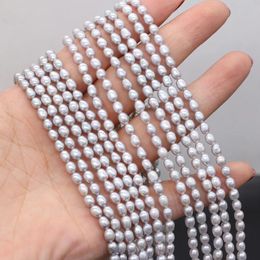 Rings Natural Freshwater Pearl 35mm High Quality Beads Grey Rice Pearl Bead for Diy Jewellery Making Necklace Bracelet 36cm/strand