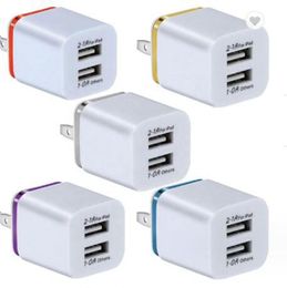 High Speed Wall Charger 5V 2.1A Dual USB Power 2 Ports Adapter for iPhone 7 8 plus x 11 12 13 14 15 samsung xiaomi lg smart mobile phone US plug New