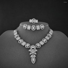 Necklace Earrings Set 2023 Arrival Unique Design Adjustable Silver Colour Jewellery For Women Christmas Gift R010-S010-X010