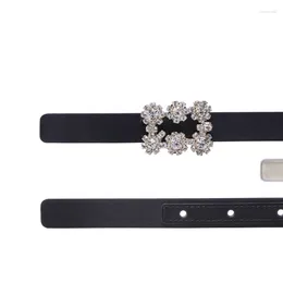 Belts Formal Occasion Women Classy Satin Rhinestone Dinner Party Dress Girdle Blackleather Belt