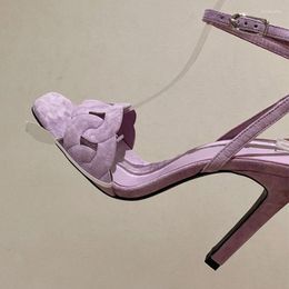 Sandals 2023 Women Summer Unique Upper Design Square Head Open Toe High Heel Shoes Fashion Versatile Female