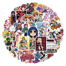 55PCS Cartoon Boys Sticker Anime Scott Pilgrim Graffiti Stickers for DIY Luggage Laptop Skateboard Motorcycle Bicycle Decals