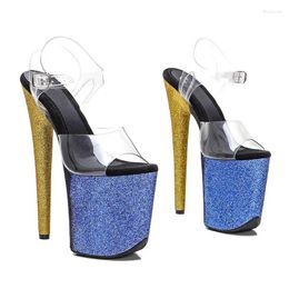 Sandals LAIJIANJINXIA 20CM/8Inch PVC Upper Sexy Exotic Women/Girl Platform Fashion High Heels Pole Dancing Shoes 100