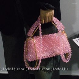Evening Bags Solid Colour Beaded Bag Portable Designer Handbags Purses Messenger Top-Handle Ladies Gift Exquisite Women Fashion DROP