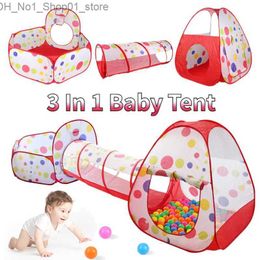 Toy Tents Foldable Baby Toy Tent Playpen 3 In 1 Children Indoor Crawling Tunnel Connected Ocean Ball Pool Outdoor Play Tent House Toy Gift Q231220