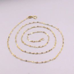 Chains Fine Pure Au 750 18kt Yellow Gold Chain 1.4mmW Women Lip Link Necklace 16inch 0.7-1g