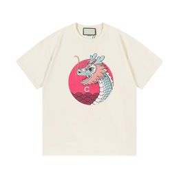 Spring Summer Italy Skateboard Chinese Dragon Print Tee Mens Short Sleeve Tshirt Women Clothes Casual Cotton Designer T shirts 24ss 1220
