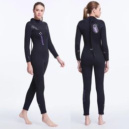 Wear 5mm/3mm Neoprene Women's Wetsuit Full Suit Flatlock Stitching Premium SCR Warm Plush Lining Jumpsuit Diving Scuba Surfing Woman
